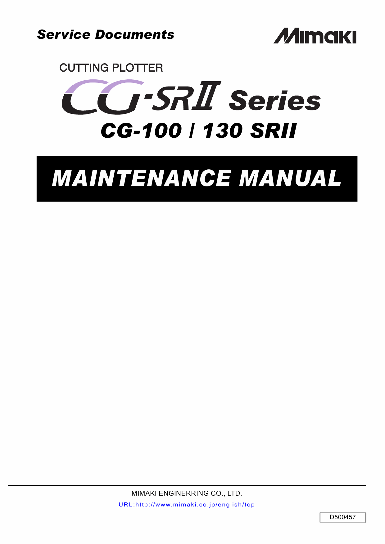 MIMAKI CG SRII 100 130 MAINTENANCE Service Manual-1